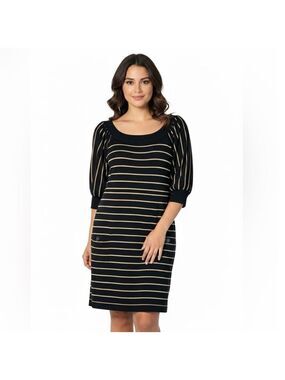 JESSICA HOWARD Acrylic Knit Sweater Dress 1/2 Sleeves Front Hip Pockets US Sz 1X